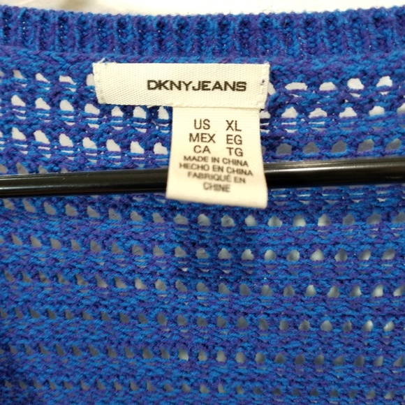 DKNY Knit Cardigan w/ Blue and Purple - Picture 5 of 8